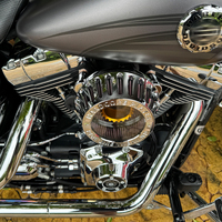 Filter Udara Model Baru HCP XL Sportster Dyna Softail HD Touring Desain Lingkaran Transparan Krom/Hitam untuk Sepeda Motor
