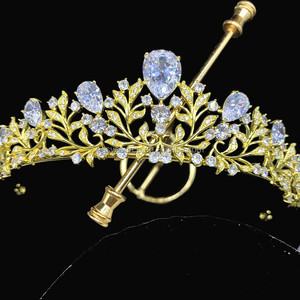 RE4058 Zircone Couronne De <span class=keywords><strong>Mariage</strong></span> Nouveau CZ Tiare Élégant Pageant Femme Diadème - Product Image 6