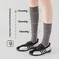 Chaussettes de compression longues en fibre de bambou de haute qualité, couleur unie, élastiques, respirantes, pour le fitness en plein air