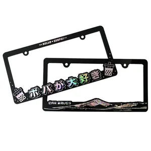 American Standard Car License Plate Frame With Clear Cover Plastic Car Number Plate Holder Tag Cover