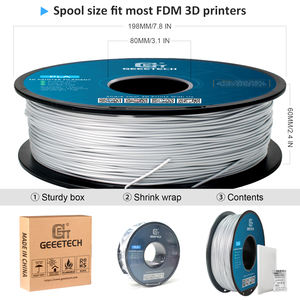 Filamento de Impresión 3D de Alta Calidad, 1 kg, Múltiples Colores, 1.75 mm, PLA, Filamento Plateado para Impresión 3D, Geeetech, 335 m de Longitud, Certificado CE - Product Image 6