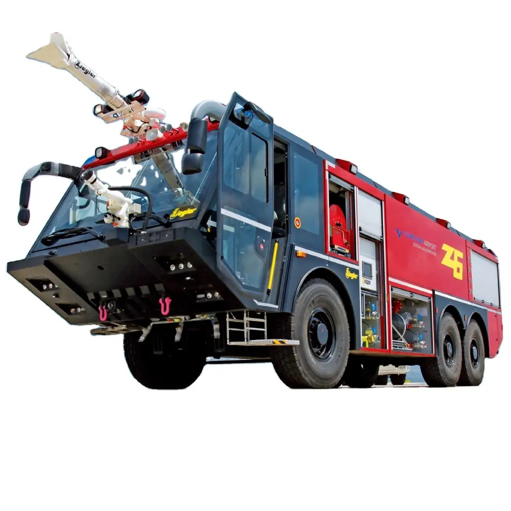 Jerman Kelas Tinggi Merek 4X4 ZIEGLER ARFF Kendaraan Bandara Truk Pemadam Kebakaran Di