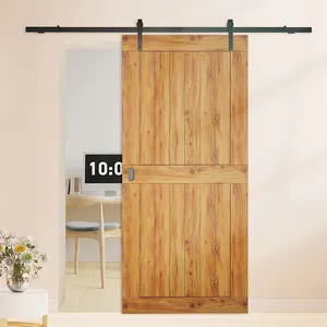 Puerta de granero de diseño insonorizado, puertas correderas modernas de madera maciza para Interior de habitación, para baños