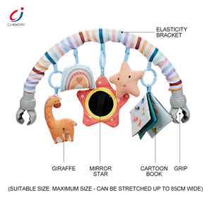 Chengji <span class=keywords><strong>poussette</strong></span> arc jouets dessin animé sensoriel cognitif bébé éducation précoce Animal bébé hochet <span class=keywords><strong>en</strong></span> peluche <span class=keywords><strong>confort</strong></span> apaisant - Product Image 2
