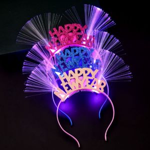Feliz Año Nuevo LED Hair Hoop Corona digital Diadema brillante para fiesta de Nochevieja Fibra intermitente <span class=keywords><strong>Precio</strong></span> de fábrica Graduación - Product Image 2