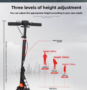 Monopattino Pieghevole E9 A5-<span class=keywords><strong>D</strong></span> con Doppie Ruote Antiscivolo, Pedana Poggiapiedi, Eco-friendly, OEM, per Commercio all'Ingrosso - Product Image 6