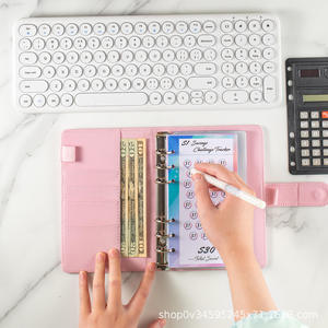 Carnet de planification budgétaire A6 avec couverture en PU, défi d'économie d'argent, carnet à feuilles mobiles, agenda de planification budgétaire, personnalisable - Product Image 2