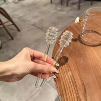 Bâtonnets mélangeurs et distributeurs de miel en verre transparent, écologiques, légers, à long manche