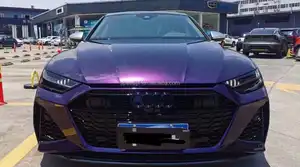 Tengah malam ungu PET liner Glossy logam Auto vinil membungkus mobil penuh stiker untuk otomotif/furnitur