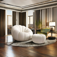 Chaise de canapé moderne en velours d'agneau pour simple, double citrouille-Design rotatif Loisirs pour hôtel, balcon, sommeil, maison, salon, chambre à coucher