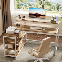 Bureau modulaire simple mobilier de bureau bureau d'ordinateur en bois en forme de L avec étagères bureau PC d'angle