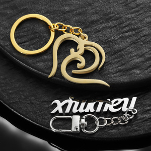Your Own Design Stainless Steel <strong>Keychain</strong> <strong>Gold</strong> Silver Plated Key Rings Wholesale Hollow Die Cut Logo Letter 3D Keyring for Girl - Product Image 4