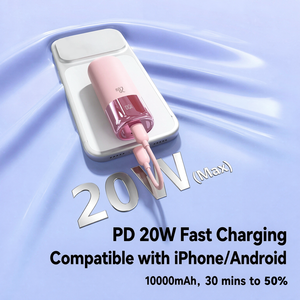 พาวเวอร์แบงค์ขนาดเล็กพิเศษเท่าลิปสติก 10000mAh 20W PD ชาร์จเร็ว พร้อมสายคล้องคอในตัว พาวเวอร์แบงค์แบบกำหนดเอง รุ่น R19Y - Product Image 4