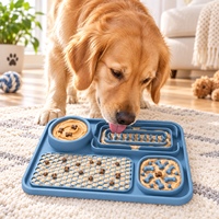 Grand tapis de léchage et d'alimentation lente en silicone pour chien, tapis de léchage pour animaux de compagnie avec bol intégré