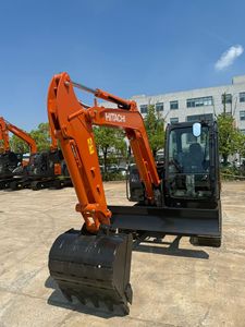 Excavatrice sur chenilles Hitachi Zaxis 210 de couleur orange, équipement de construction - Product Image 2