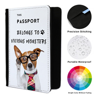 Portefeuille multifonction élégant pour animaux de compagnie 2025 – Housse de passeport en cuir vierge pour chien et chat, personnalisable par sublimation avec logo, noir/blanc, 11x16,5 CM