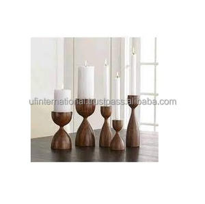 Wood Candle Holder <b>Cheap</b> Price Brown Stemmed Candle Stand and Selling Wood <b>Product</b> Very with Sale <b>Product</b> - Product Image 3