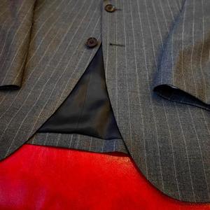Dark Grey Wide Stripe <strong>Wool</strong> Polyester Blend Italian Business Suit Custom <strong>Double</strong> Breasted Bespoke B2B Bulk Personal Made Measure - Product Image 6