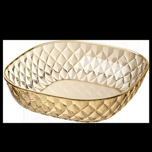 Luxury Fruit Platter Transparent Gold Round PP <b>Material</b> High Quality Durable For Home Living Room Coffee Table Snack Stand - Product Image 5