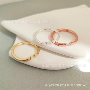 Xindai Adjustable Letter Opening <b>Ring</b> For <b>Couples</b> Titanium Steel Plated Index Finger Jewelry - Product Image 5