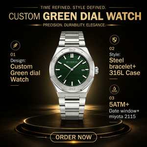 Reloj de Lujo para Hombre OEM con Logotipo Láser, Acero Inoxidable 316L, Resistente al Agua, Luminoso, Movimiento de Cuarzo Japonés Miyota 2115, Reloj de Marca Personalizada - Product Image 2