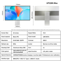 Moniteur IPS 32 pouces 6K 6144*3456 HDR600 100% SRGB 223PPI Affichage professionnel pour la conception, la photographie et la montage vidéo