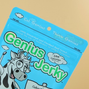 Tùy chỉnh in bao bì cấp thực phẩm đứng lên túi với cửa sổ rõ ràng thịt bò giật Snack kẹo túi nhựa dây kéo túi Mylar - Product Image 5