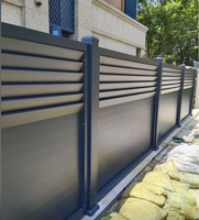 Pagar Privasi Aluminium Horizontal 6 kaki Berlapis Bubuk untuk Taman Belakang Rumah