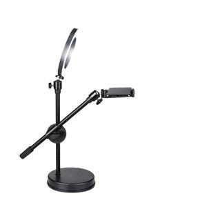 Supporto per cellulare in ferro, da tavolo, per riprese dall'alto, anti-vibrazione, con luce <span class=keywords><strong>video</strong></span> e treppiede per selfie e <span class=keywords><strong>foto</strong></span> - Product Image 2