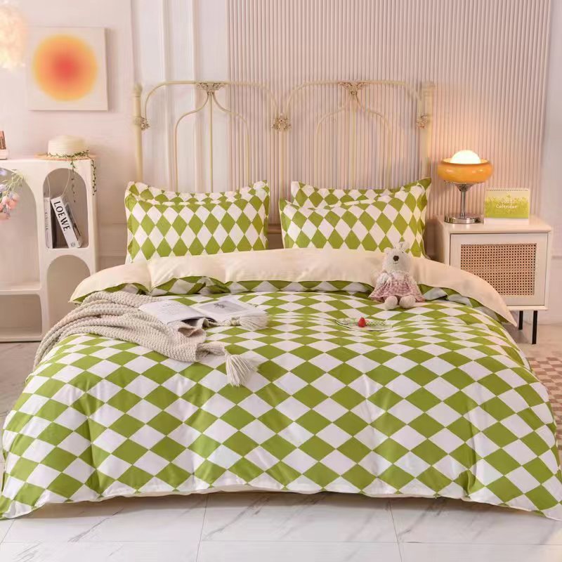 Motif à carreaux verts et blancs