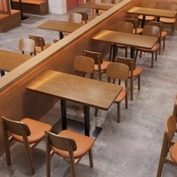 Meubles de restaurant de restauration rapide au design moderne personnalisable Ensembles de banquettes canapés en bois Offre Spéciale avec table et sièges de salle à manger