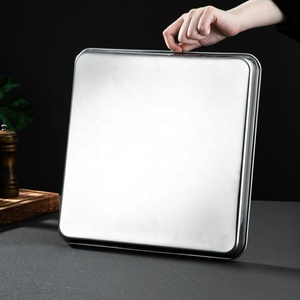Plaque de cuisson carrée en acier inoxydable 15/20/25/30/<span class=keywords><strong>35</strong></span> <span class=keywords><strong>cm</strong></span>, plateau plat en acier inoxydable, plaque à <span class=keywords><strong>pizza</strong></span> en métal, plateau alimentaire rectangulaire - Product Image 3