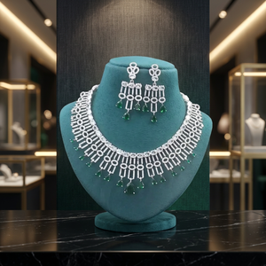 Juego de Joyería Ligero de Latón con Diamantes Americanos para Mujer, con un Diseño Real y Lujoso, Estilo Clásico para Uso Diario y Festivo - Product Image 3