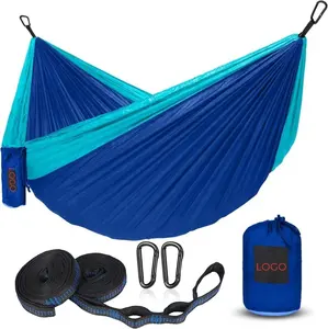 Camping Hammock For 1-2 People With Tree Straps Lightweight Portable Nylon Parachute Hammock For Hiking Backpacking