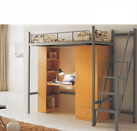 Meubles de couchage de bonne qualité, lit double d'étudiants, lit de dortoir avec bureau, robuste, pour adultes