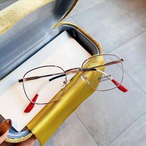 Montura de Gafas Redondas de Metal Marca G, Anti Luz Azul, Montura Completa Unisex, Lentes AC, Diseño Irregular T4 0467 - Product Image 3