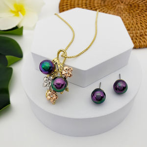 Ensembles de bijoux hawaïens en gros costom alliage plaqué or 18 carats collier de mode bijoux de déclaration - Product Image 5