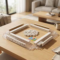 Nouvelle règle de tri de tuiles de mahjong à motif coquille, en acrylique 5 mm, support de rangement pour cartes, 1 lot de 4 pièces
