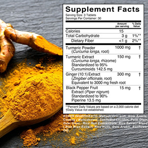 Complément Herbal Haute Puissance Curcuma Gingembre Poivre Noir Extrait de Fruits Curcumine et Gingembre pour les Articulations - Product Image 2