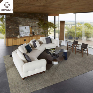 Minimalist Modern High Quality Foshan Furniture Supplier Nordic White Sherpa Boucle Corner Luxury Set CASSINA-SF-502-SENGU Couch - Product Image 4