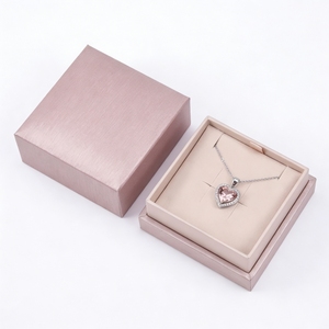 Pendant Necklace Box Luxury Custom Lid and Base PU Leather Jewelry Gift Box Velvet Insert Custom Logo for High-End Jewelry Brand - Product Image 6