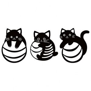 Autocollants muraux en acrylique autocollants - 3 silhouettes de chats en dessin animé pour chambre et salon, décoration murale tendance pour la maison - Product Image 1