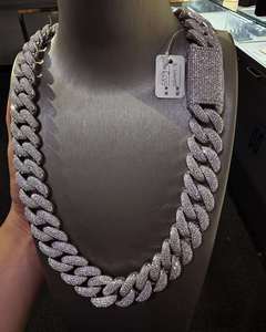 Collar de Cadena Cubana de Plata 925 Chapado en Oro de Estilo Premium con Brillantes Piedras de Moissanita para Colecciones de Joyería Hip Hop - Product Image 4