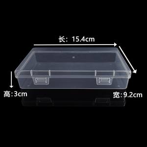 Caja de almacenamiento rectangular transparente de 15,4 cm x 9,2 cm x 3 cm para herramientas, piezas, accesorios, tarjetas, contenedor organizador de escritorio - Product Image 1