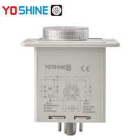 Relais temporisé compact AC220V, plage de temps réglable 30s 60s 30m 60m avec indicateurs LED de puissance et de fonctionnement pour applications industrielles