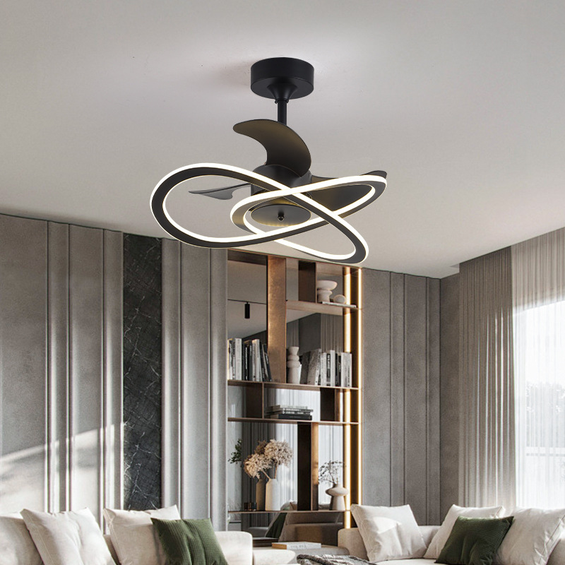 2024 Modern Nordic Ceiling Fan Lamp Living Bedroom Dining Room LED Light AC Power Frequency Conversion Intelligent Chandelier