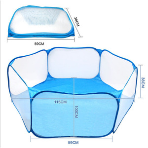 Pet Playpen Fabric <b>Enclosure</b> 59x115x38cm Rectangle Dog Exercise Pen Blue Pink Red Gray - Product Image 1