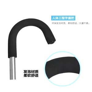 Canne de marche pliable triangulaire en acier inoxydable pour personnes âgées, épaisse et robuste, argentée S-01 - Product Image 1