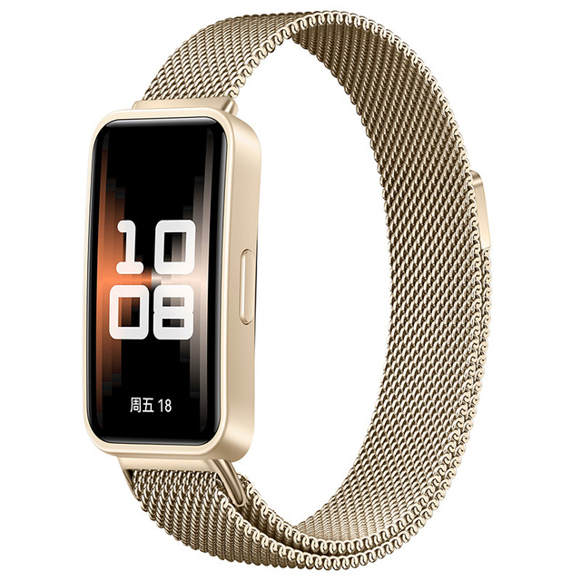 Tengyue Milanese Magnetic Loop Smart Band Breathable Metal Strap Sport Stainless Steel Strap Replacement for Huawei Band 8 9 10