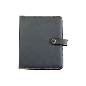 A5 Cross Grain Eco Friendly Luxury PU Leather Binder Notebook Snap Button Closure Loose <b>Leaf</b> Ring Planner Custom Logo Business - Product Image 2